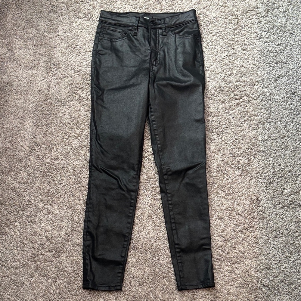 Express Black Coated Skinny Jeans